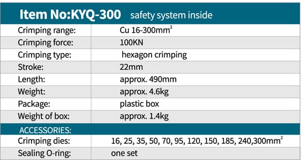 KYQ-300 16-300 mm² HİDROLİK PABUÇ SIKMA PENSESİ - Görsel 3